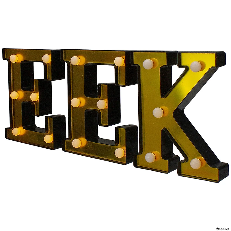 6.5" LED Lighted Gold EEK Halloween Marquee Sign