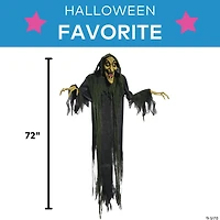 6' Animated Hanging Witch Halloween Decoration