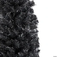 6' Charcoal Brown Iridescent Slim Artificial Tinsel Halloween Tree  Unlit
