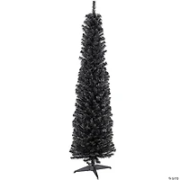 6' Charcoal Brown Iridescent Slim Artificial Tinsel Halloween Tree  Unlit