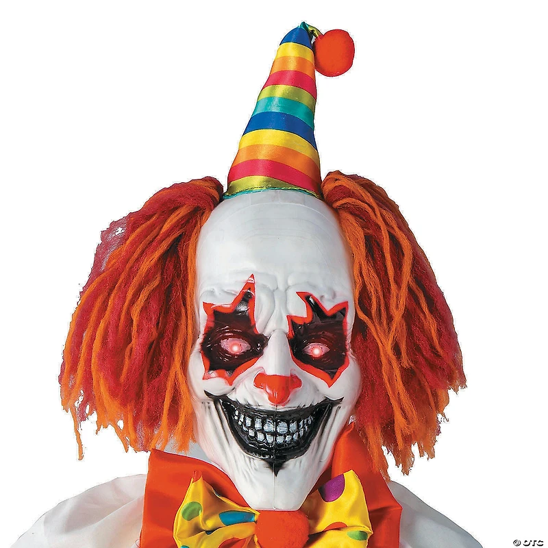 6 Ft. 2 3/4" Animated Standing Light-Up Multicolor Clown Halloween Decoration