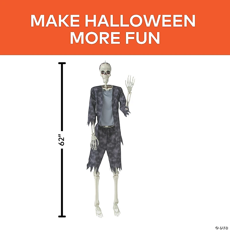 6 Ft. 2" Standing Franky Skeleton Halloween Decoration