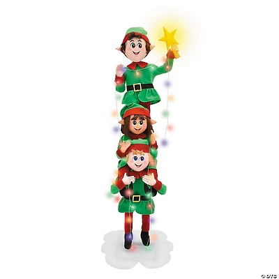 6 Ft. 5 3/4" Light-Up LED Elf Stack with Sound Indoor & Outdoor Christmas Decoration