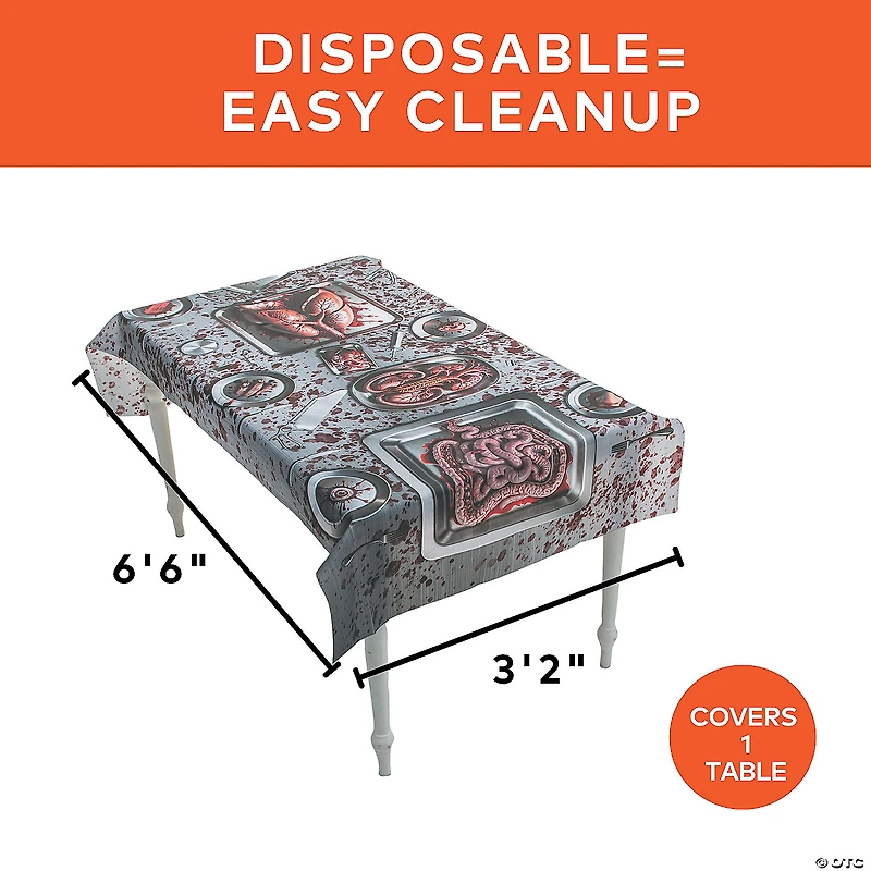 6 Ft. 6 3/4" Bloody Body Parts Tablecloth Halloween Decoration