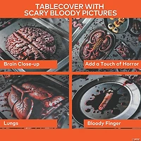 6 Ft. 6 3/4" Bloody Body Parts Tablecloth Halloween Decoration