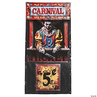 6 Ft. 6 3/4" Carnival Booth with Bloody Clown Door Curtain Halloween Decoration