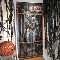 6 Ft. 6 3/4" Zombie in a Locked Cage Door Curtain Halloween Decoration