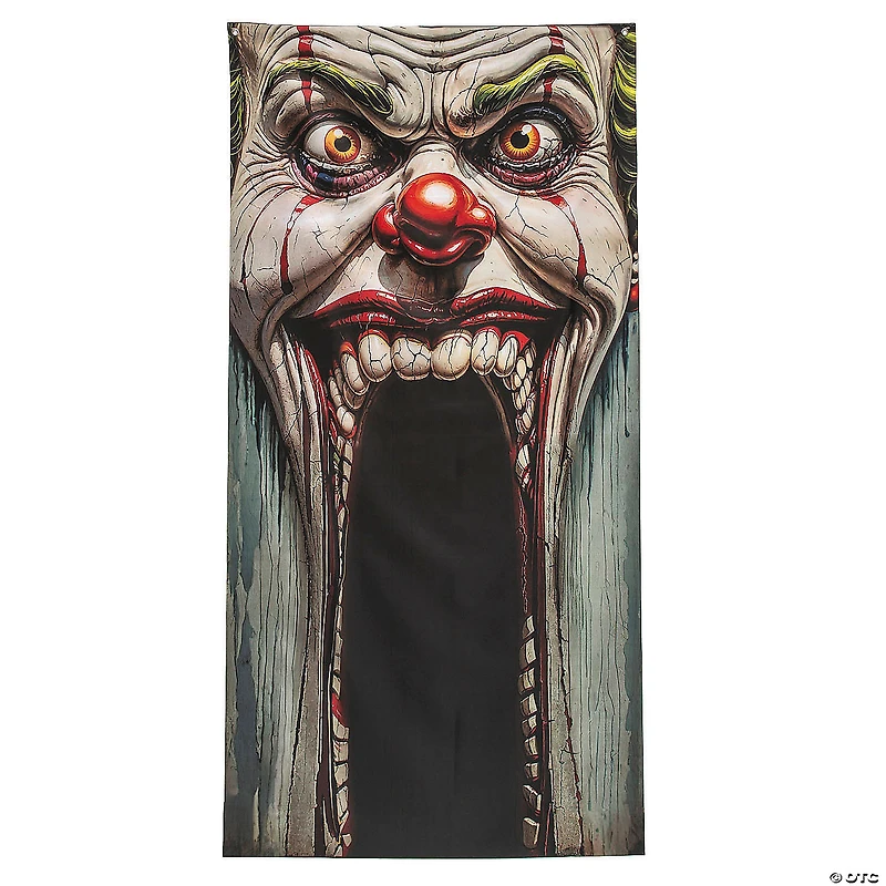 6 Ft. 8 3/4" Carnival Clown Face Entryway Door Curtain Halloween Decoration