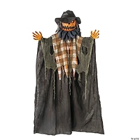 6 Ft. Animated Hanging Checkered Shirt Pumpkin Man Halloween Decoration