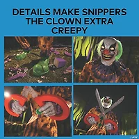 6 Ft. Animated Light-Up Yellow & Black Snippers the Clown Halloween Decoration