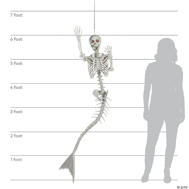 6 Ft. Life-Size Original Mermaid Skeleton Halloween Decoration
