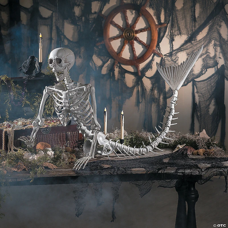 6 Ft. Life-Size Original Mermaid Skeleton Halloween Decoration