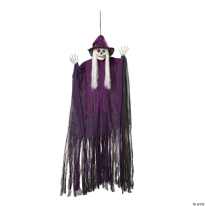 6 Ft. Light-Up Eyes Skeletal Witch Halloween Hanging Decoration