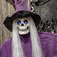 6 Ft. Light-Up Eyes Skeletal Witch Halloween Hanging Decoration