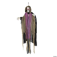 6 Ft. Light-Up Skeletal Reaper in Robes Halloween Hanging Decoration
