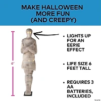 6 Ft. Light-Up Standing Mummy Halloween Decoration