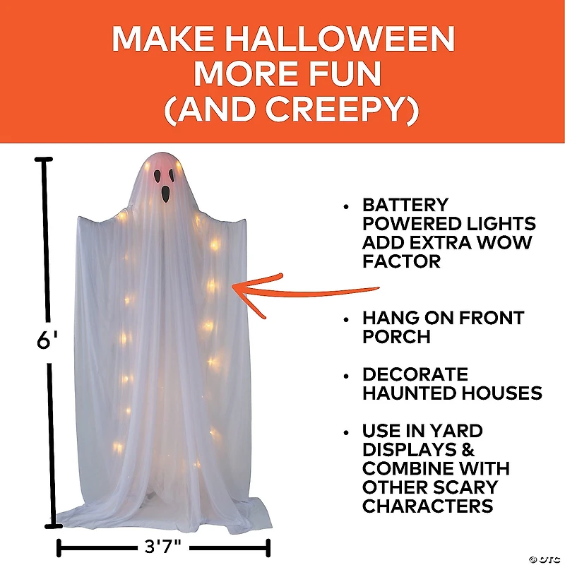 6 Ft. Rising White Ghost Halloween Decoration