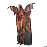 6 Ft. Standing Animated Black & Red Dragon Man Halloween Decoration