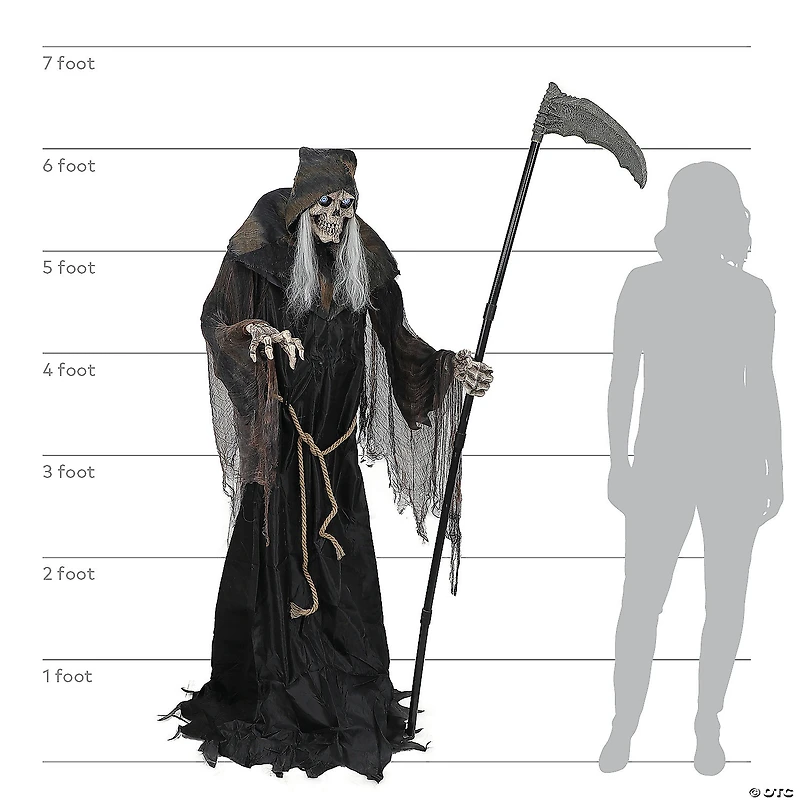 6' Lunging Reaper with Digital Eyes Animated Prop