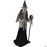 6' Lunging Witch With Digital Eyes Animated Pro