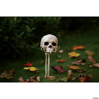 6" x 14 1/2" Groundbreaker Skull in Hand Halloween Outdoor Yard Decoration