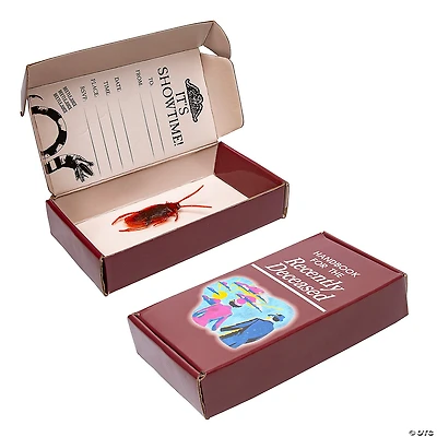 6" x 3" Beetlejuice™ Roach in a Handbook Box Cardboard Invitations - 12 Pc.
