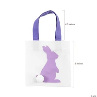 6" x 6" Mini Easter Bunny Silhouette Nonwoven Tote Bags -12 Pc.
