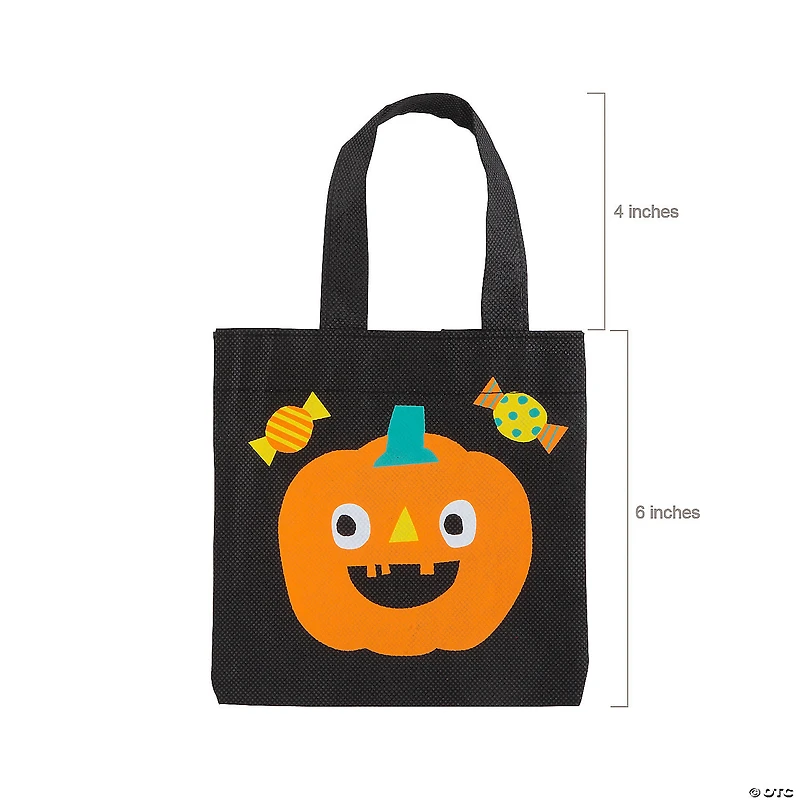 6" x 6" Mini Nonwoven Ghoul Gang Tote Bags - 12 Pc.