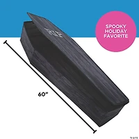 60" Wooden-Look Black Coffin With Lid Halloween Decoration