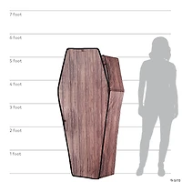 60" Wooden-Look Brown Coffin With Lid Halloween Decoration
