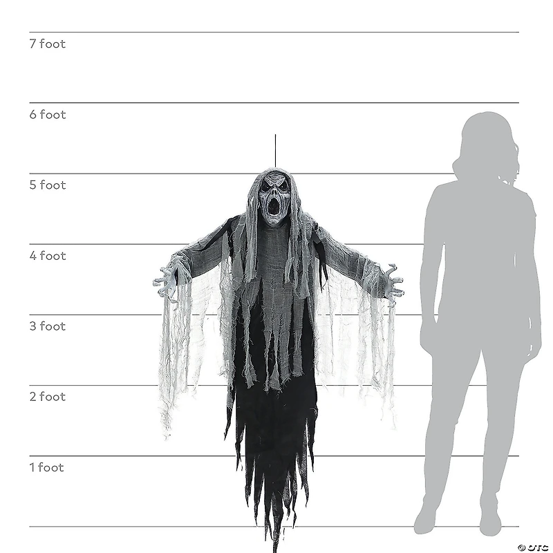 60" x 52" Ghostly Howling Phantom Hanging Halloween Decoration