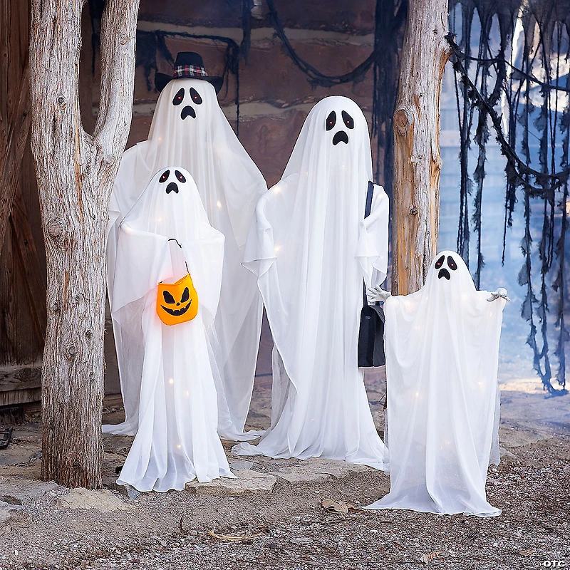 62 3/4" Light-Up Standing Ghost Family Halloween Decorations