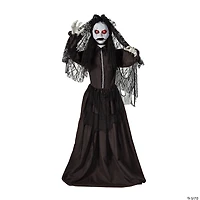 66” Standing Jaw Dropping Bride with Black Dress Halloween Decoration