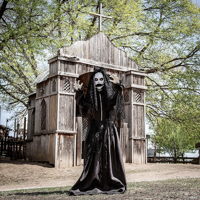 66” Standing Jaw Dropping Bride with Black Dress Halloween Decoration