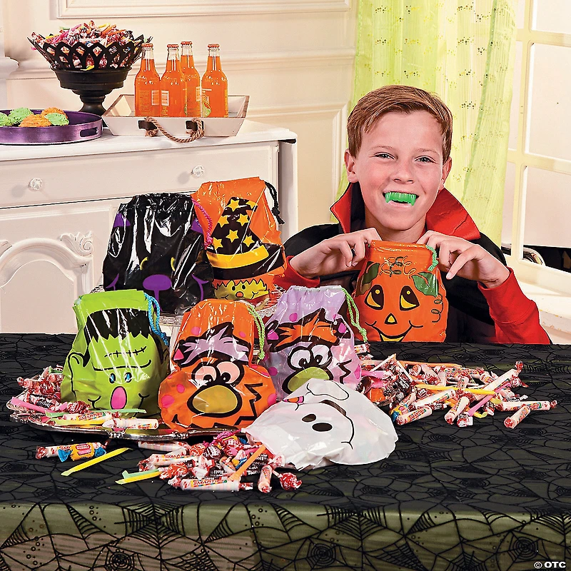 7 1/4" x 8 1/2" Halloween Drawstring Goody Bags - 72 Pc.