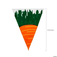 7 1/4" x 9 1/4" Carrot-Shaped Cellophane Bags - 12 Pc.