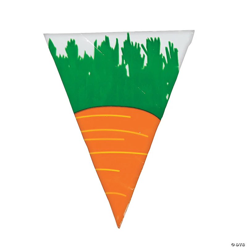 7 1/4" x 9 1/4" Carrot-Shaped Cellophane Bags - 12 Pc.