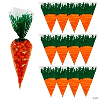 7 1/4" x 9 1/4" Carrot-Shaped Cellophane Bags - 12 Pc.