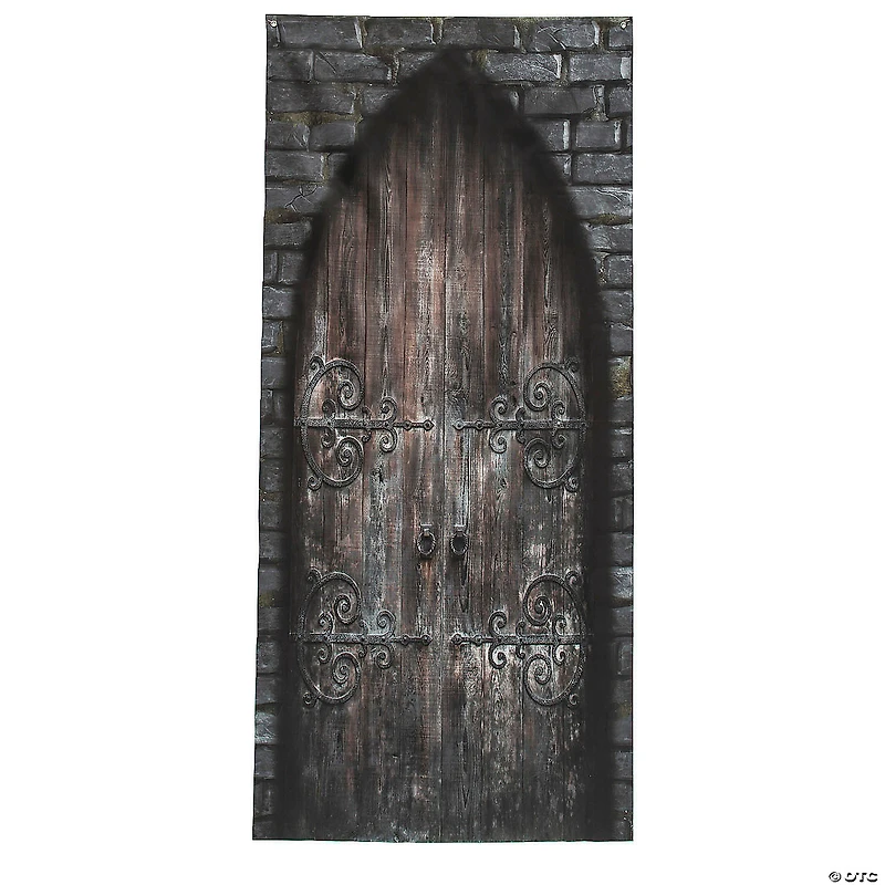 7 Ft. 2 1/2" Scary Closed Wooden Castle Door Door Curtain Halloween Decoration