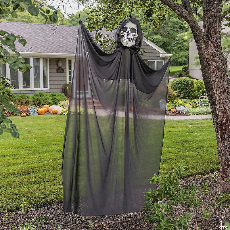 7 Ft. 6 1/2" Skeleton Reaper Black Door Curtain Halloween Decoration