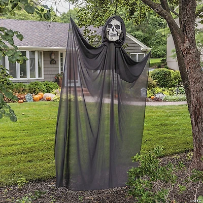 7 Ft. 6 1/2" Skeleton Reaper Black Door Curtain Halloween Decoration
