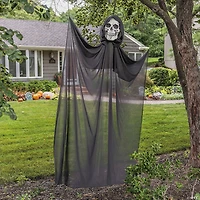 7 Ft. 6 1/2" Skeleton Reaper Black Door Curtain Halloween Decoration