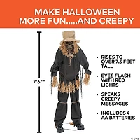 7 Ft. 6" Light-Up Lifting Skeleton Scarecrow Halloween Decoration