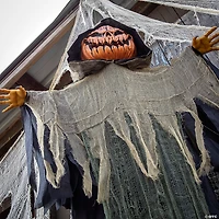 7 Ft. Light-Up Hanging Big Pumpkin Head Halloween Decoration