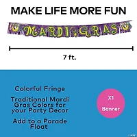 7 Ft. Mardi Gras Metallic Fringed Garland