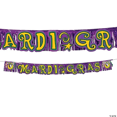 7 Ft. Mardi Gras Metallic Fringed Garland