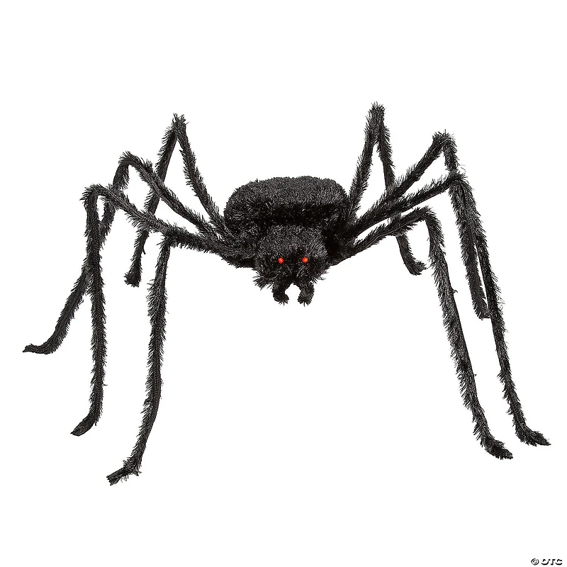 7 Ft. x 4 1/2" Furry Black Polyester Spider Halloween Decoration