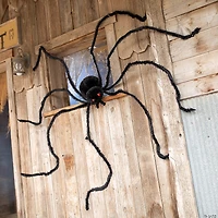 7 Ft. x 4 1/2" Furry Black Polyester Spider Halloween Decoration
