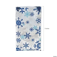 7" Metallic Snowflake Mylar Treat Bags - 12 Pc.