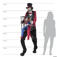 7' Rotten Ringmaster with Caged Clown Halloween Decoration